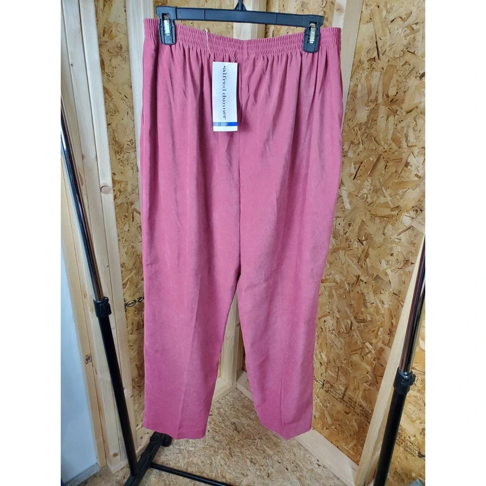 Women's Alfred Dunner Slacks with Pockets & Elastic Waist Size 16 New Peach Colo